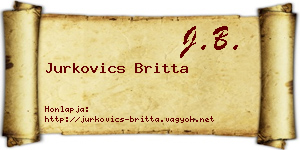 Jurkovics Britta névjegykártya